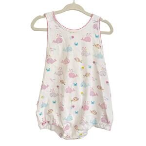 Kissy Kissy Baby Girls Whale Ocean Critter Printed Bubble Ruffle Romper 18-24m